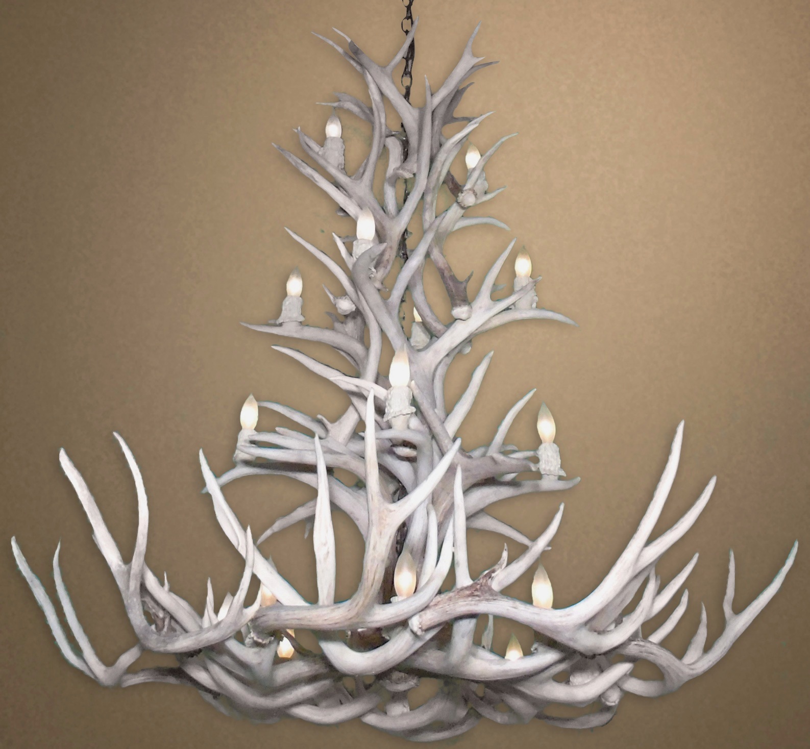 Real Antler Whitetail / Mule Deer Cascade Chandelier WTMDC Deer